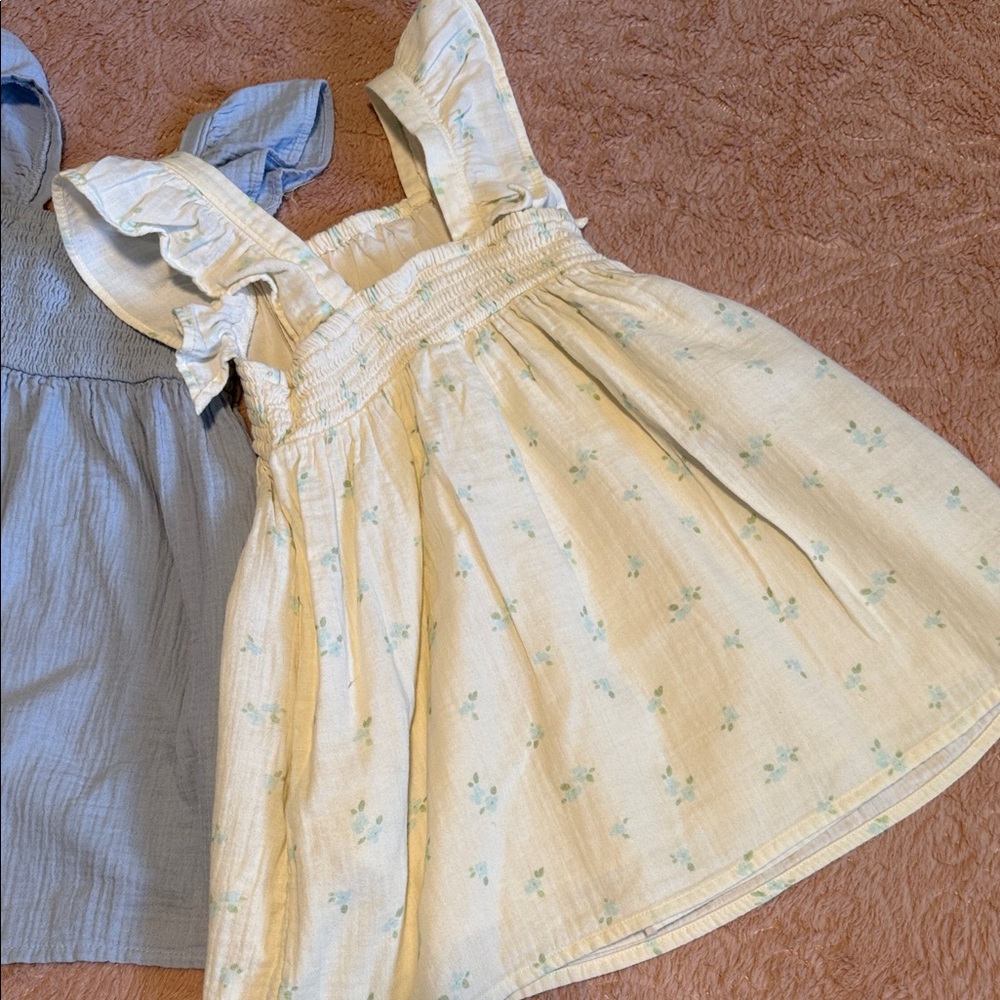 Cat & Jack Blue and Cream Kids Dresses. - Picture 4 of 5